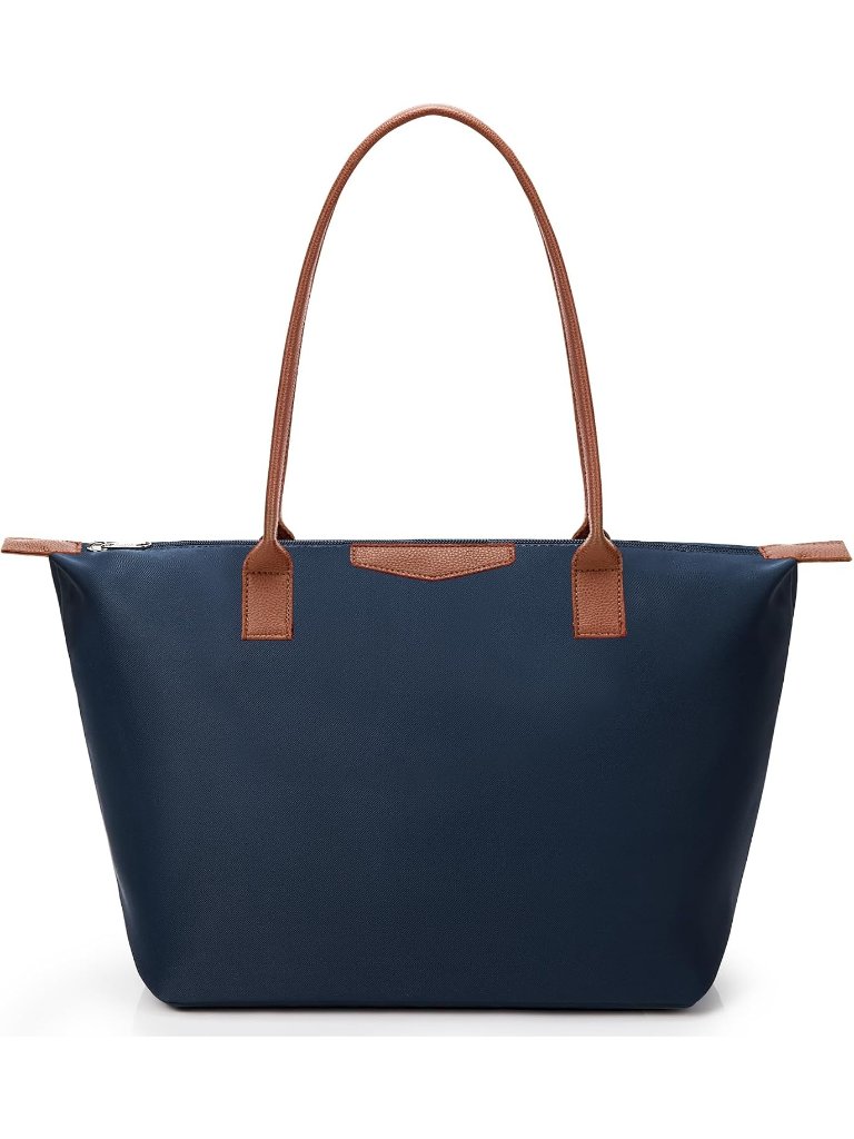 Women's Dark Blue Lightweight Nylon Hobo Tote Bag Foldable Shoulder Handbag